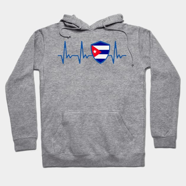 Cuba Heartbeat Proud Cuban Flag Hoodie by dyazagita